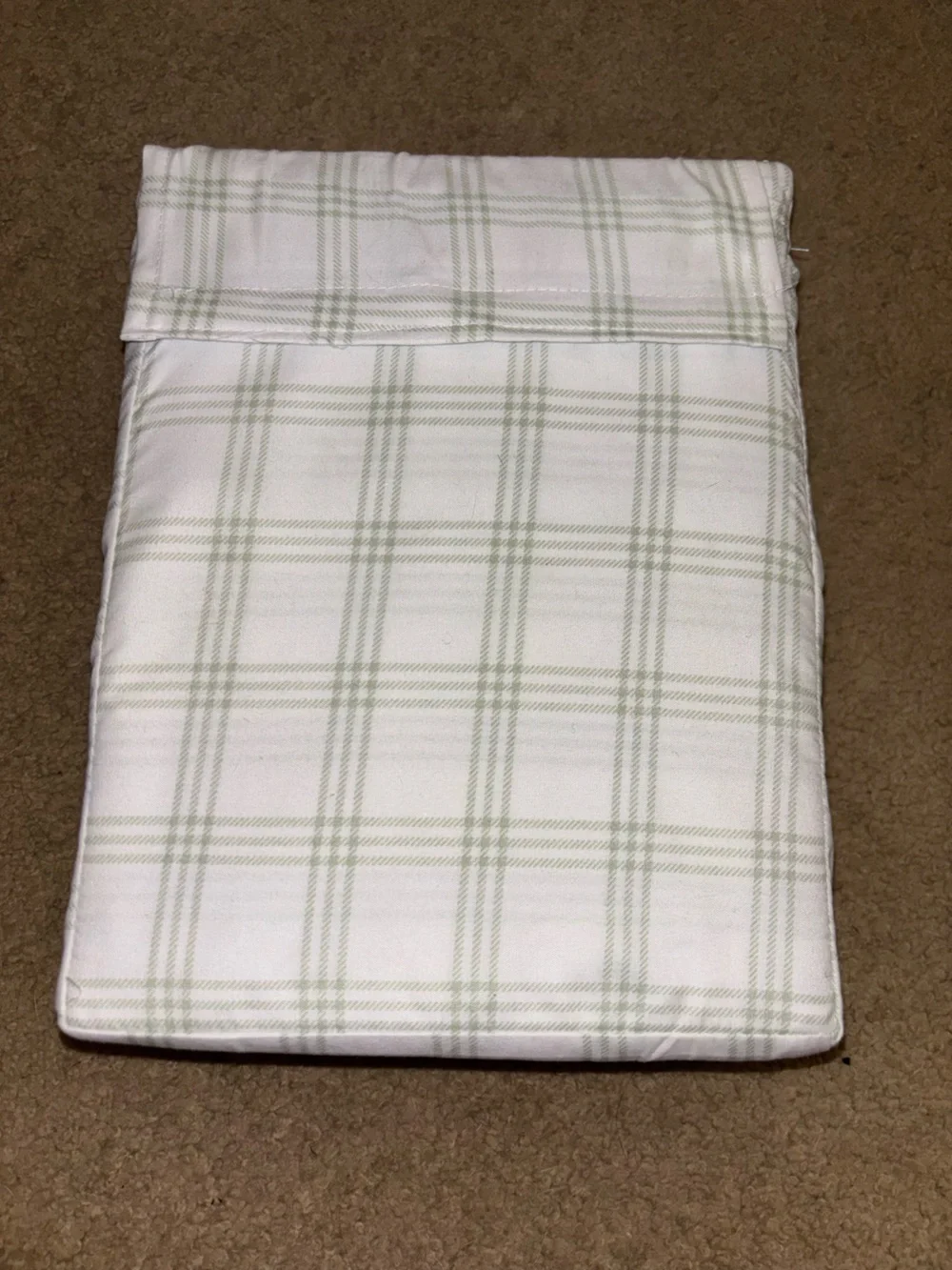 Light Green Plaid Dorm Sheets Twin XL - Sage Green/White NEW